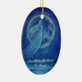 カスタマイズ可能な愛は世界を天使Oのあたりで行かせます セラミックオーナメント (右)