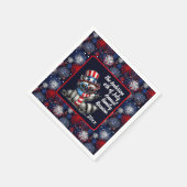 カスタマイズ可能な愛国的なラクーン7月4日パーティー スタンダードカクテルナプキン (角)