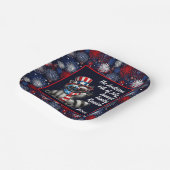 カスタマイズ可能な愛国的なラクーン7月4日パーティー ペーパープレート (傾斜あり)