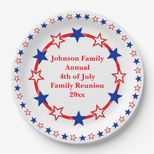 カスタマイズ可能な愛国的パーティーの要点 ペーパープレート (正面)