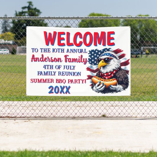 カスタマイズ可能な愛国的BBQパーティーバナー 横断幕 (インサイチュ)