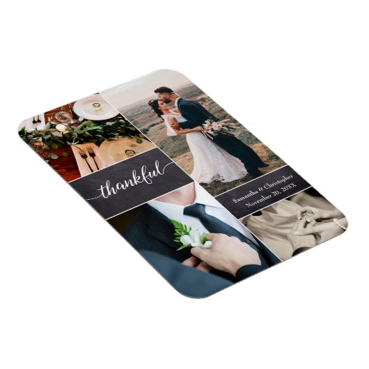 カスタマイズ可能な感謝の秋の結婚式写真コラージュ マグネット (右側)