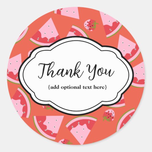 カスタマイズ可能な感謝ステッカーラベルサマーベリー ラウンドシール (正面)