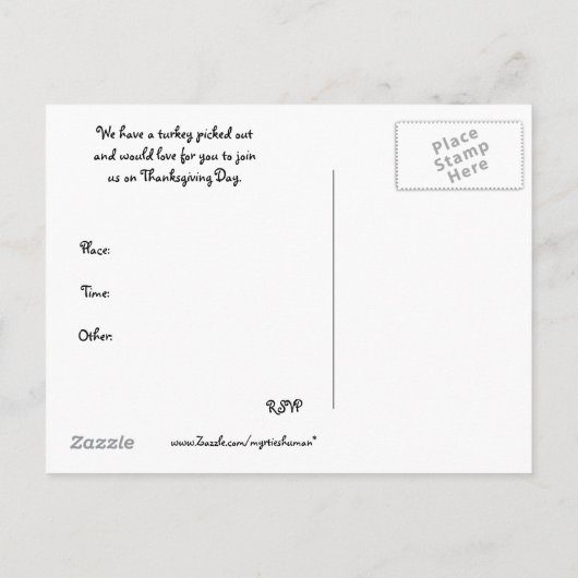 カスタマイズ可能な感謝用はがき招待状 インビテーションポストカード (裏面)