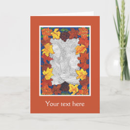 カスタマイズ可能な感謝祭の写真カード – 葉 シーズンカード