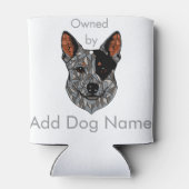 カスタマイズ可能な所有者(Blue Heeler) 缶クーラー (裏面)
