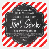 カスタマイズ可能な手作りクリスマス足ソークラベル スクエアシール (正面)