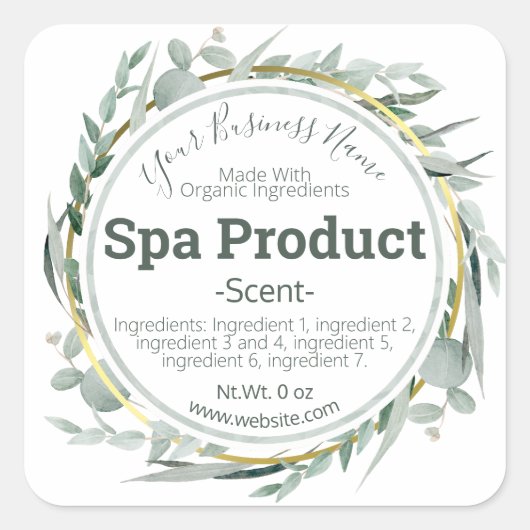 カスタマイズ可能な手作りスパ製品DIYビジネス スクエアシール (正面)