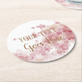 カスタマイズ可能な手作り製品フローラリース ラウンドペーパーコースター (アングル)