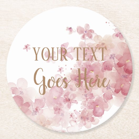 カスタマイズ可能な手作り製品フローラリース ラウンドペーパーコースター (正面)