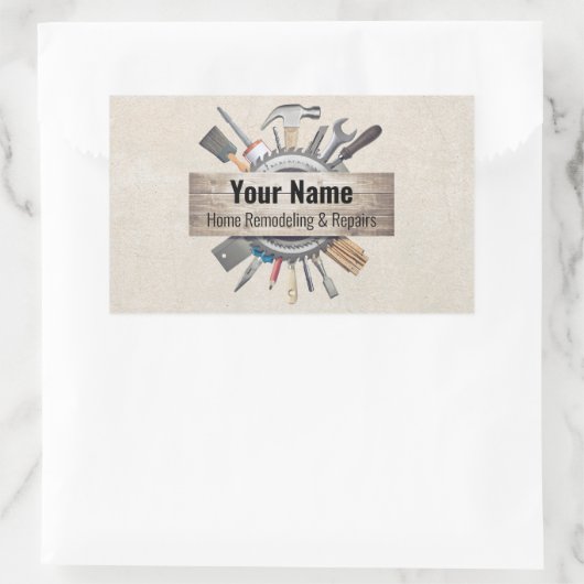 カスタマイズ可能な手利業者ツールのテクスチャ 長方形シール (バッグ)