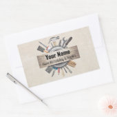 カスタマイズ可能な手利業者ツールのテクスチャ 長方形シール (封筒)