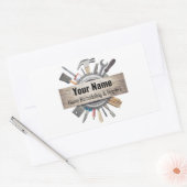 カスタマイズ可能な手利業者ツール 長方形シール (封筒)