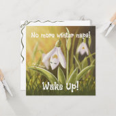 カスタマイズ可能な手描きスノードロップフローラ カード (正面/裏面インサイチュ)