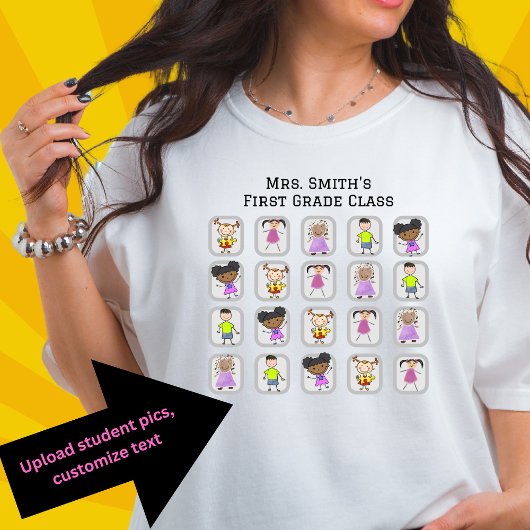 カスタマイズ可能な手描き学生写真 Tシャツ