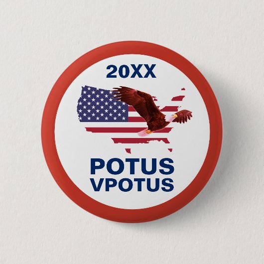 カスタマイズ可能な投票 POTUS イーグルボタン 缶バッジ (正面)