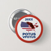 カスタマイズ可能な投票 POTUS イーグルボタン 缶バッジ (正面&裏面)