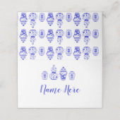 カスタマイズ可能な折り畳みプレイスカードジンジャーブルー プレイスカード (外部開封)