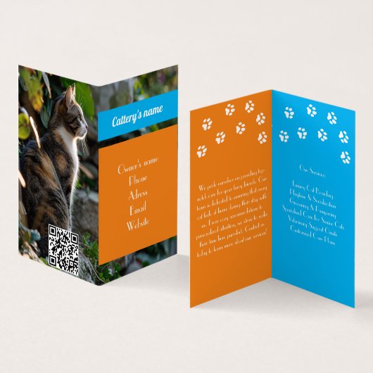 カスタマイズ可能な折り畳み式家具用名刺 名刺 (内部&外部)