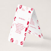 カスタマイズ可能な折り畳み獣医の名刺 名刺 (裏面)