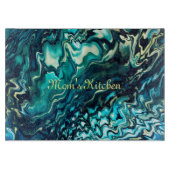 カスタマイズ可能な抽象芸術アクアターコイズ切削ボード カッティングボード (正面)