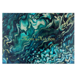 カスタマイズ可能な抽象芸術アクアターコイズ切削ボード カッティングボード