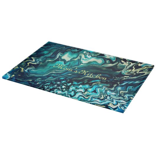 カスタマイズ可能な抽象芸術アクアターコイズ切削ボード カッティングボード (角)