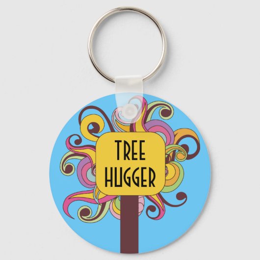 カスタマイズ可能な抽象芸術ツリーハガー キーホルダー (正面)