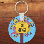 カスタマイズ可能な抽象芸術ツリーハガー キーホルダー (正面)