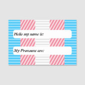 カスタマイズ可能な抽象芸術トランスジェンダープライドフラグ 名札 (正面)