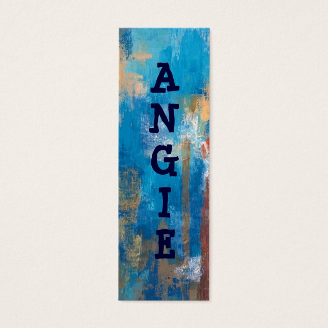 カスタマイズ可能な抽象芸術名タグブックマーク (正面)