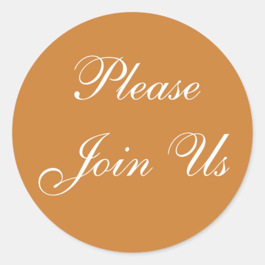 カスタマイズ可能な招待状ブロンズ ラウンドシール (正面)