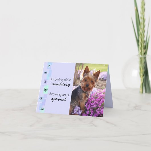 カスタマイズ可能な拡大する古い誕生日カード カード (正面)