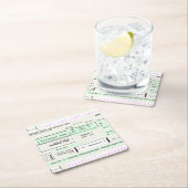 カスタマイズ可能な搭乗券 スクエアペーパーコースター (インサイチュ)