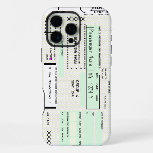 カスタマイズ可能な搭乗券 航空 iPhoneケース (裏面)