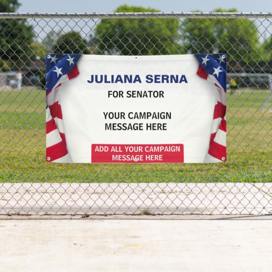 カスタマイズ可能な政治キャンペーン アメリカ国旗 横断幕 (インサイチュ)