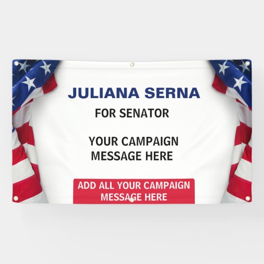 カスタマイズ可能な政治キャンペーン アメリカ国旗 横断幕 (横)
