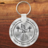 カスタマイズ可能な教会のボランティア感謝の贈り物 キーホルダー (正面)