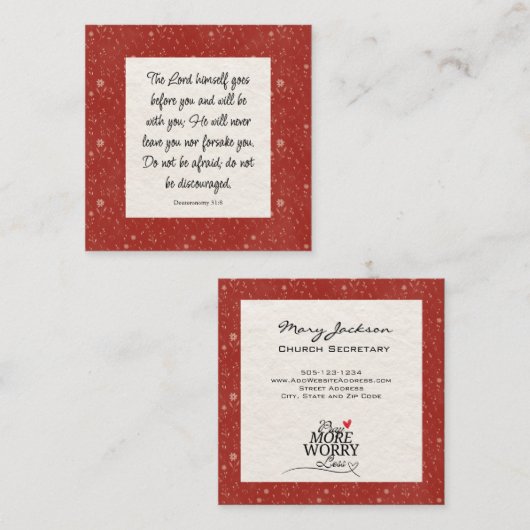 カスタマイズ可能な教会の名刺 スクエア名刺 (正面/裏面)