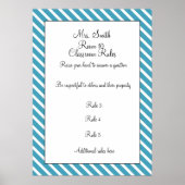 カスタマイズ可能な教室のルールポスター ポスター (正面)