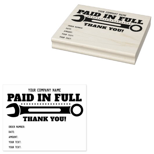 カスタマイズ可能な文字がフルに支払われた感謝！レンチ ラバースタンプ (押印)