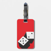 カスタマイズ可能な文字が付いている幸運なサイコロ ラゲッジタグ (裏面縦)