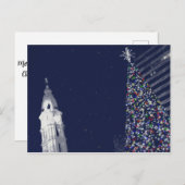 カスタマイズ可能な文字でフィラデルフィアのクリスマス シーズンポストカード (正面/裏面)