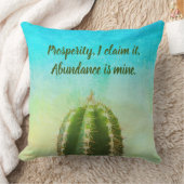 カスタマイズ可能な文字で繁栄マントラサボテン クッション (ブランケット)