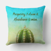 カスタマイズ可能な文字で繁栄マントラサボテン クッション (裏面)