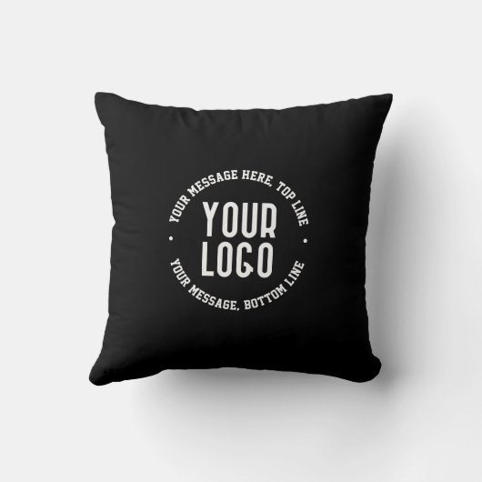 カスタマイズ可能な文字とアップロードしたロゴまたはイメージ クッション (裏面)