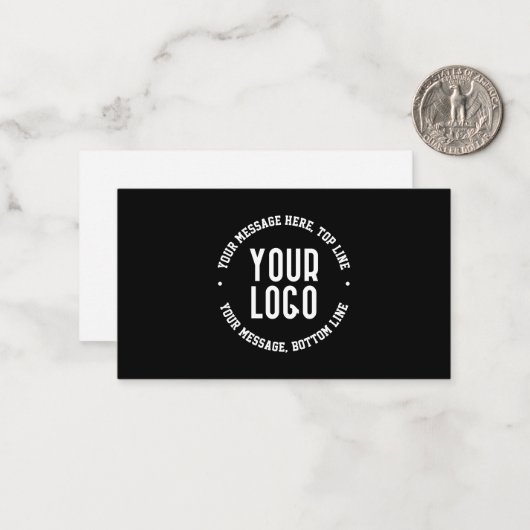 カスタマイズ可能な文字とアップロードしたロゴまたはイメージ ノートカード (正面/裏面インサイチュ)