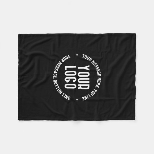 カスタマイズ可能な文字とアップロードしたロゴまたはイメージ フリースブランケット (正面(横))