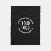 カスタマイズ可能な文字とアップロードしたロゴまたはイメージ フリースブランケット (正面)