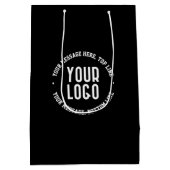 カスタマイズ可能な文字とアップロードしたロゴまたはイメージ ミディアムペーパーバッグ (裏面)